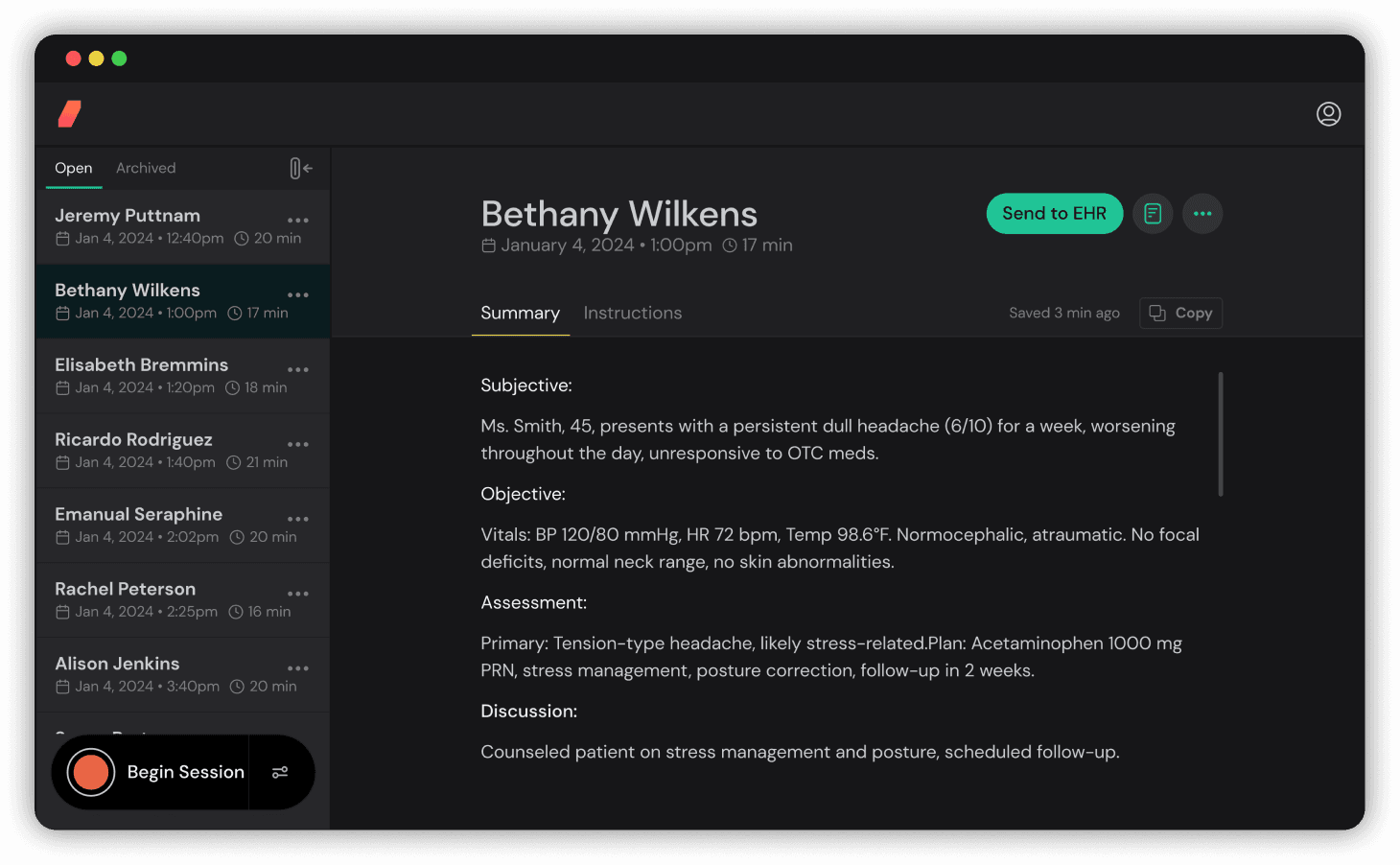 Ambient Scribe UI